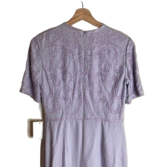 Nite lite ladies lavender sequin detail long dress size 8 - Picture 10 of 13